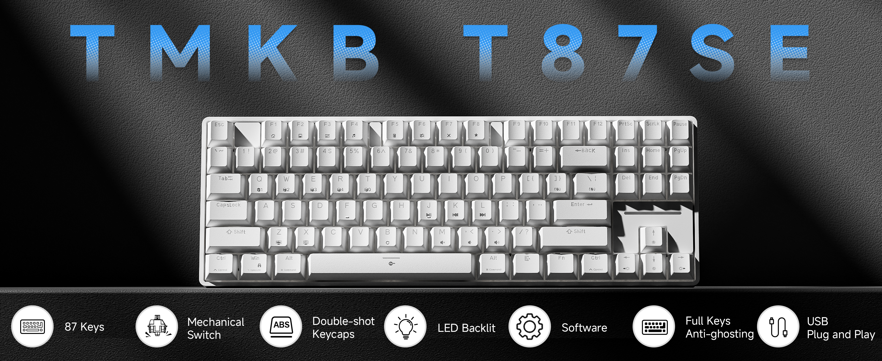 Amazon.com: TMKB T87SE TKL Mechanical Gaming Keyboard, Clicky Blue