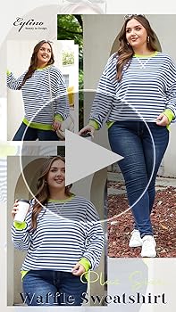 Amazon.com: Eytino Women's Plus Size Pullover Tops Crewneck