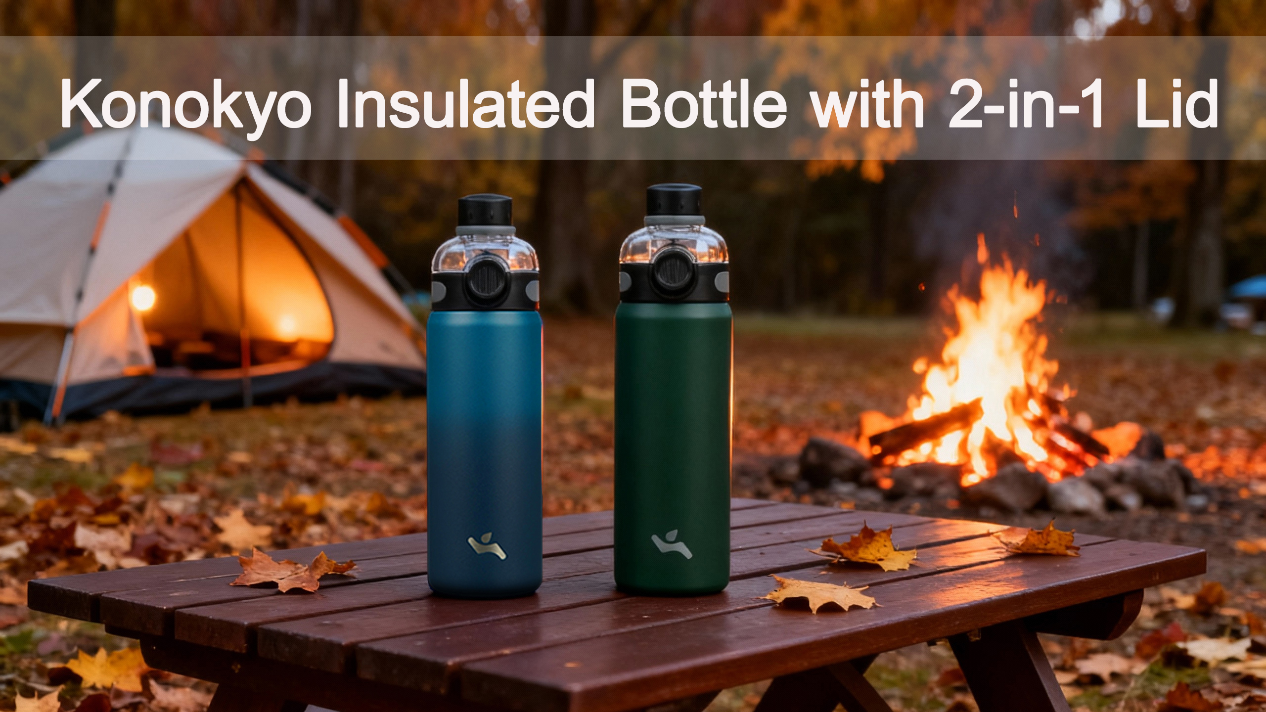 Konokyo Botella de Agua Aislada de Acero Inoxidable 24 oz con Tapa de Pajilla miniatura 7