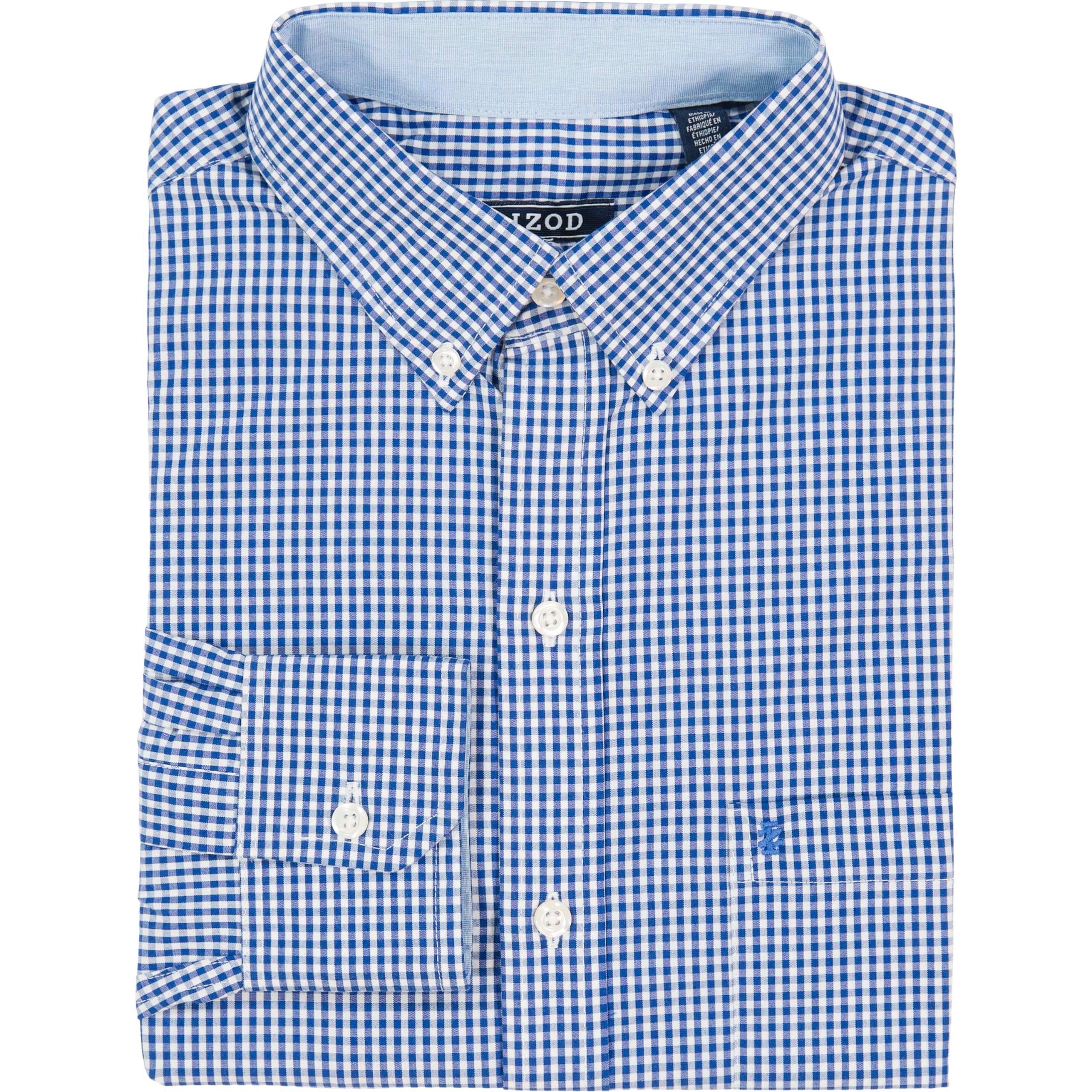 Izod Koszula na guziki męski Big and Tall Button Down Long Sleeve Stretch Performance Gingham Shirt