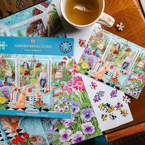 Miniatura 5 de Summer Reflections Rompecabezas de 1000 piezas  Rompecabezas de jardín  Rompecabezas sostenible para adultos  Tablero 100 reciclado premium  Gran