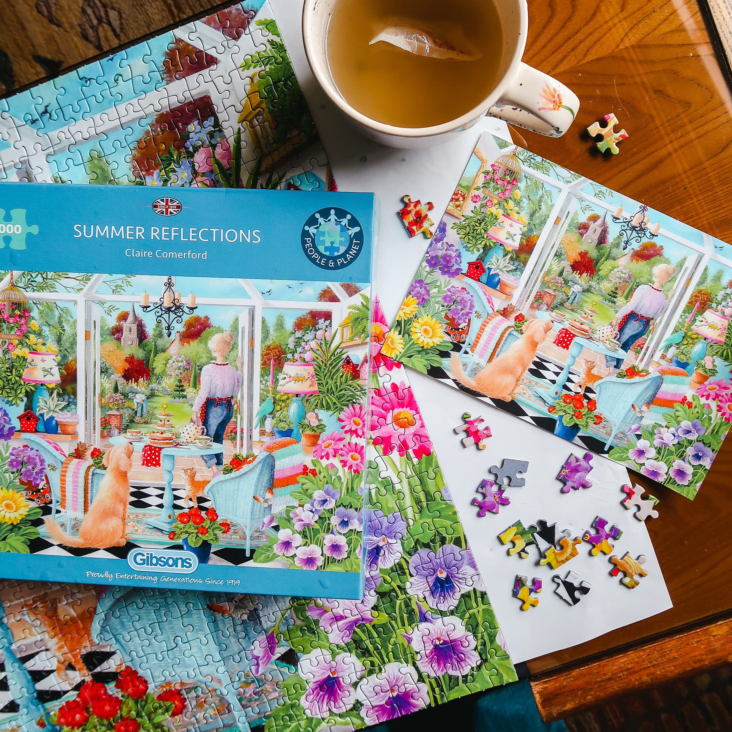 Gerty's Garden Retreat - Rompecabezas De 1000 Piezas | Rompecabezas Sostenible Para Adultos | Tablero 100% Reciclado Premium | Gran Regalo Para Adultos | Gibsons Games