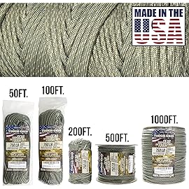 TOUGH-GRID 750 Paracord Rope Nylon Parachute Cord, Made in USA Survival Kit, Outdoor Adventures, Camping, Tactical Gear & Emergency Supplies, Military Type IV Mil-Spec