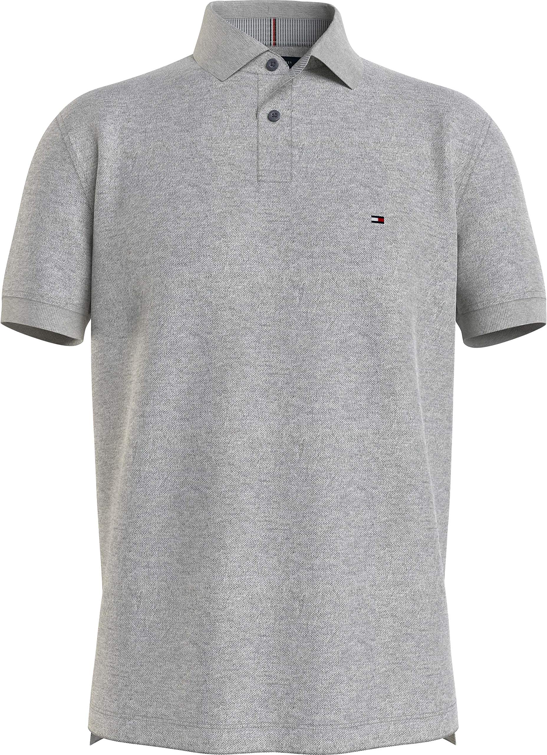 Tommy Hilfiger Men’s Short Sleeve 1985 Regular Fit Polo Shirt, Grey (Medium Grey Heather), 3XL