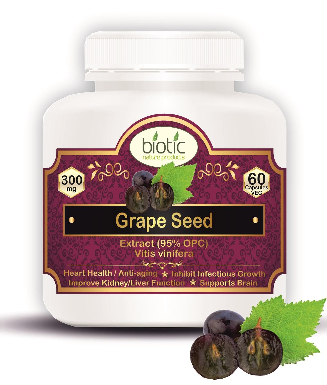 Biotic Natural Grape Seed Extract - Grapeseed Capsule - 60 Veg Capsules (B09LTDZP2N) Amazon Price History, Amazon Price Tracker