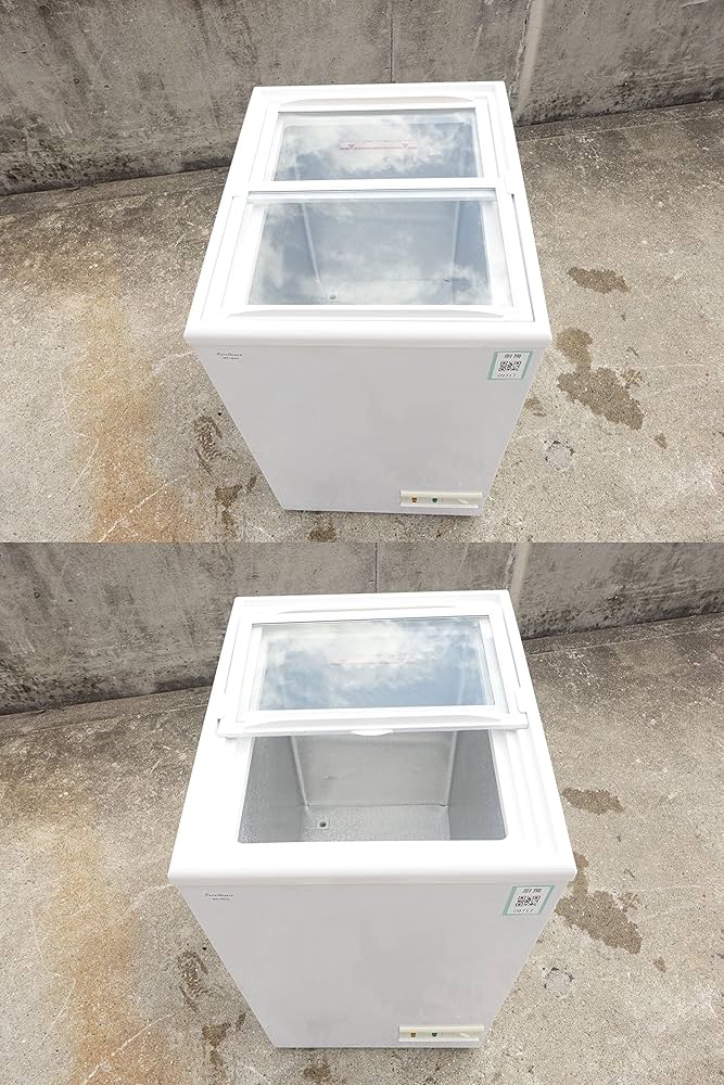 【美品】2023年製　三ツ星貿易 業務用冷凍ショーケース 62L MS-062G 三ツ星貿易 冷凍ストッカー 62L MS-062G スライド型 ガラス扉