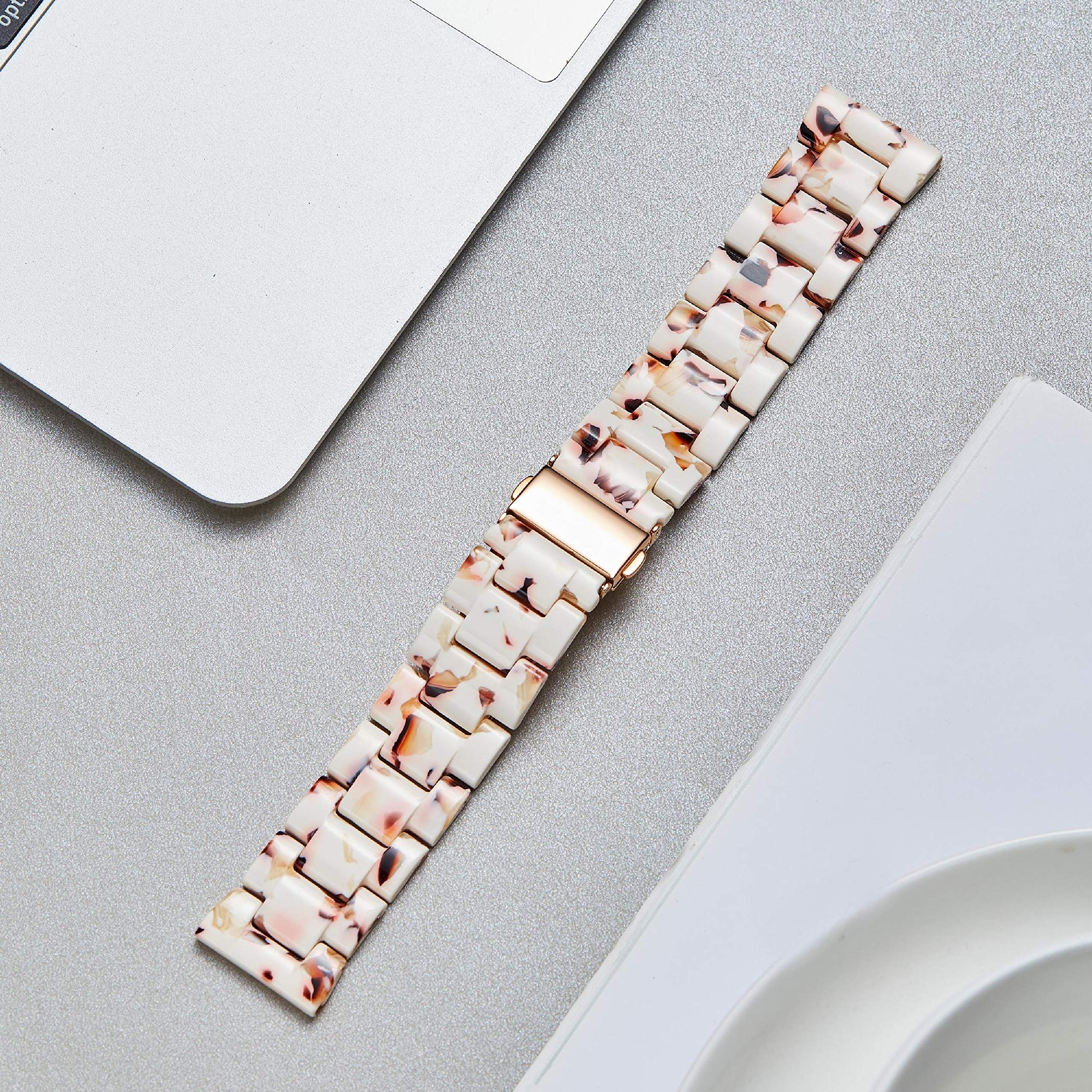 BINLUN Bracelet de Montre en Résine pour Dame Homme 12mm 14mm 16mm 18mm 20mm 22mm, Bracelet de Remplacement Boucle Déployante Dégagement Rapide pour Montre Connectée, 14 Couleurs Léger Mode Band
