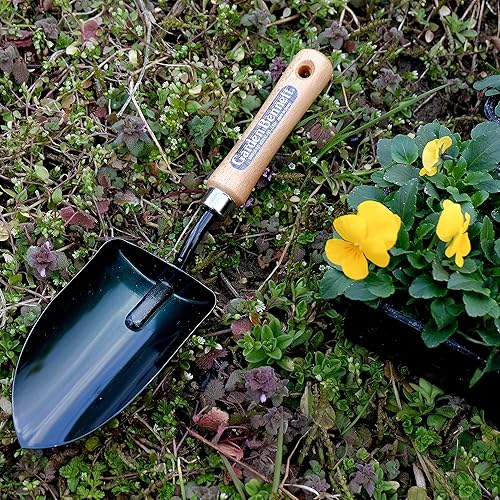 Miniatura 10 de Garden Helper Herramienta de jardín de pala de suelo, herramienta grande y suelta para trasplante y jardinería, baldo de acero japonés resistente,
