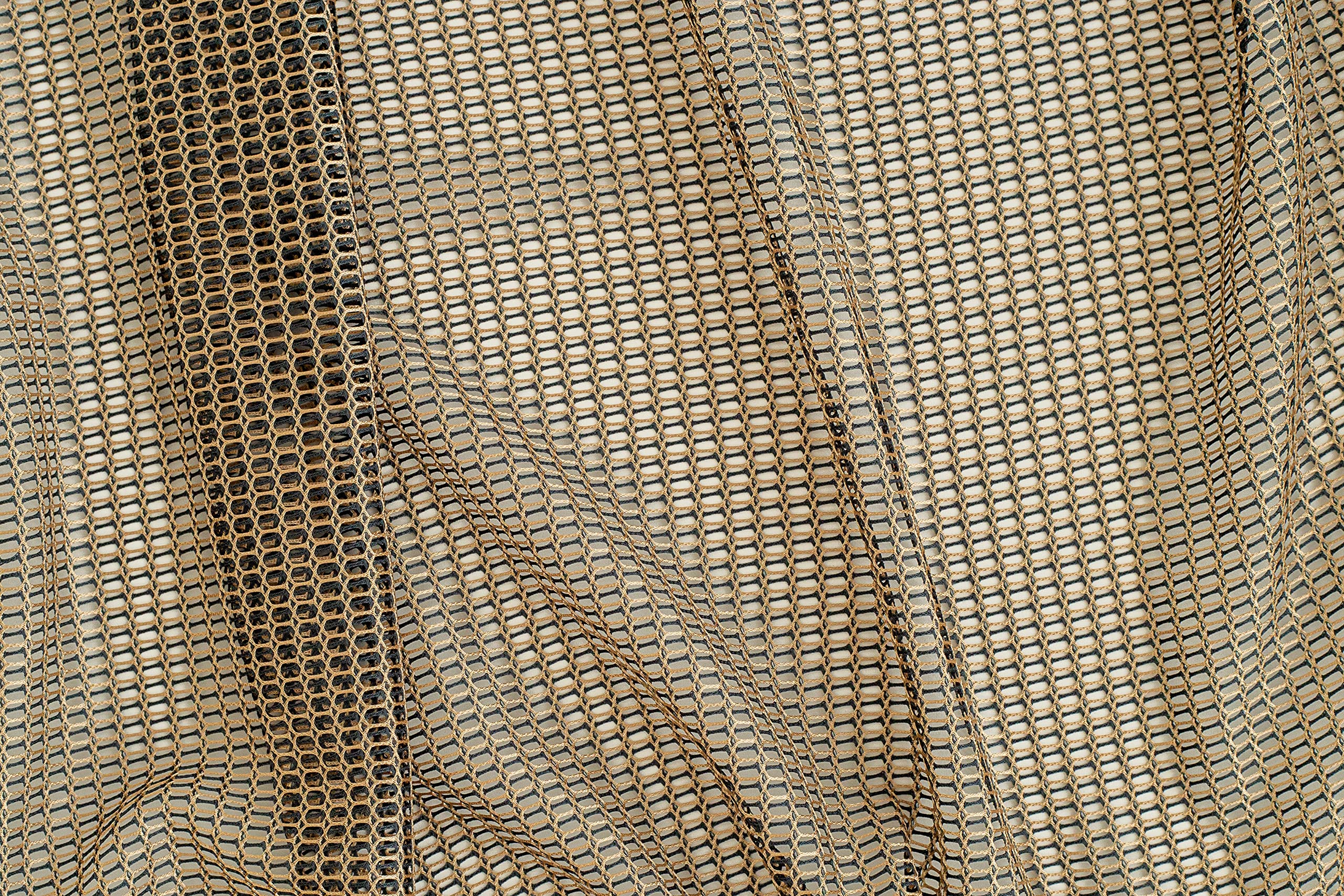 Homing Vorhang transparent Petrol Gold | Netz Struktur modern | Wohnzimmer Schlafzimmer Kinderzimmer | 140x245cm