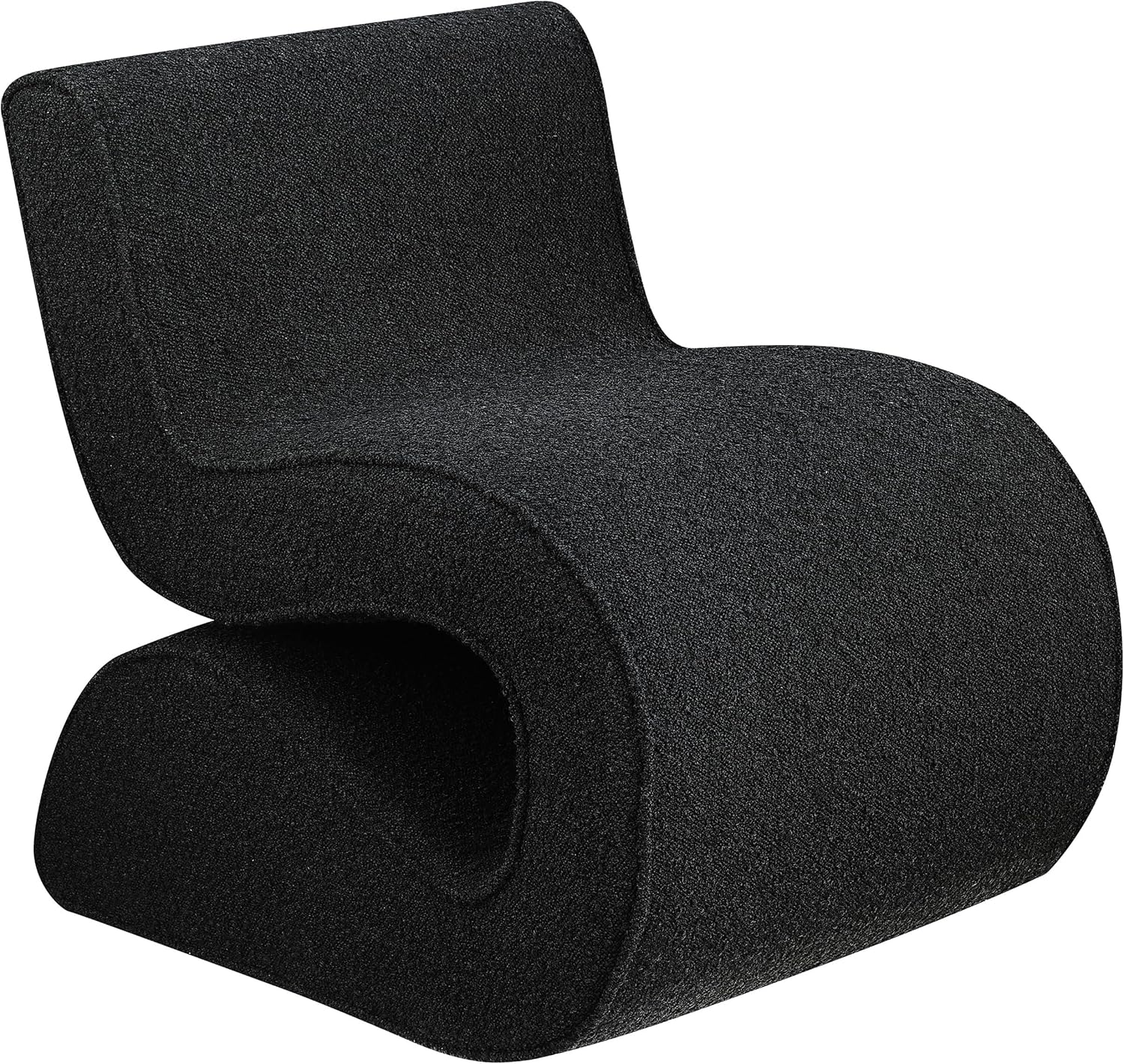 Coaster Home Furnishings - Ronea - Boucle Upholstered Armless Accent Chair with Curved Shape, Sinuous Form and Attached Cushions - Living Room - Charcoal - 903155