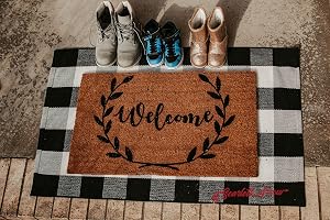 Buffalo Plaid Rug 28 x 43 - Indoor Outdoor Black and White Checkered Rug - Area Rugs for