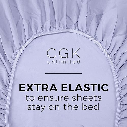 Miniatura 3 de CGK Unlimited - Sábana bajera ajustable, se adapta a colchones de hasta 16 pulgadas, extrasuave, sin arrugas, transpirable, tamaño California King,