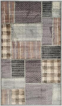 SAFAVIEH Vintage Collection Accent Rug - 33" x 57", Light Blue, Patchwork Distressed Viscose Design, Ideal for High Traffic Areas in Entryway, Living Room, Bedroom VTG107-2110