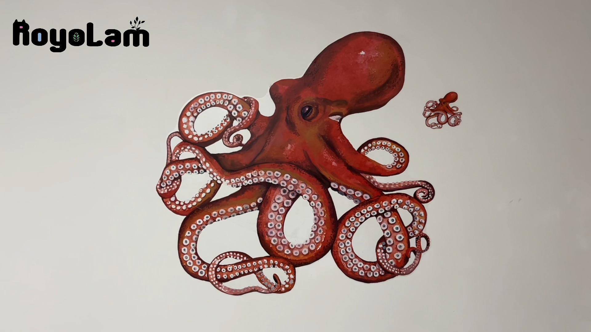 Vinilo Decorativo Pulpo Rojo Adhesivo Para Pared miniatura 7