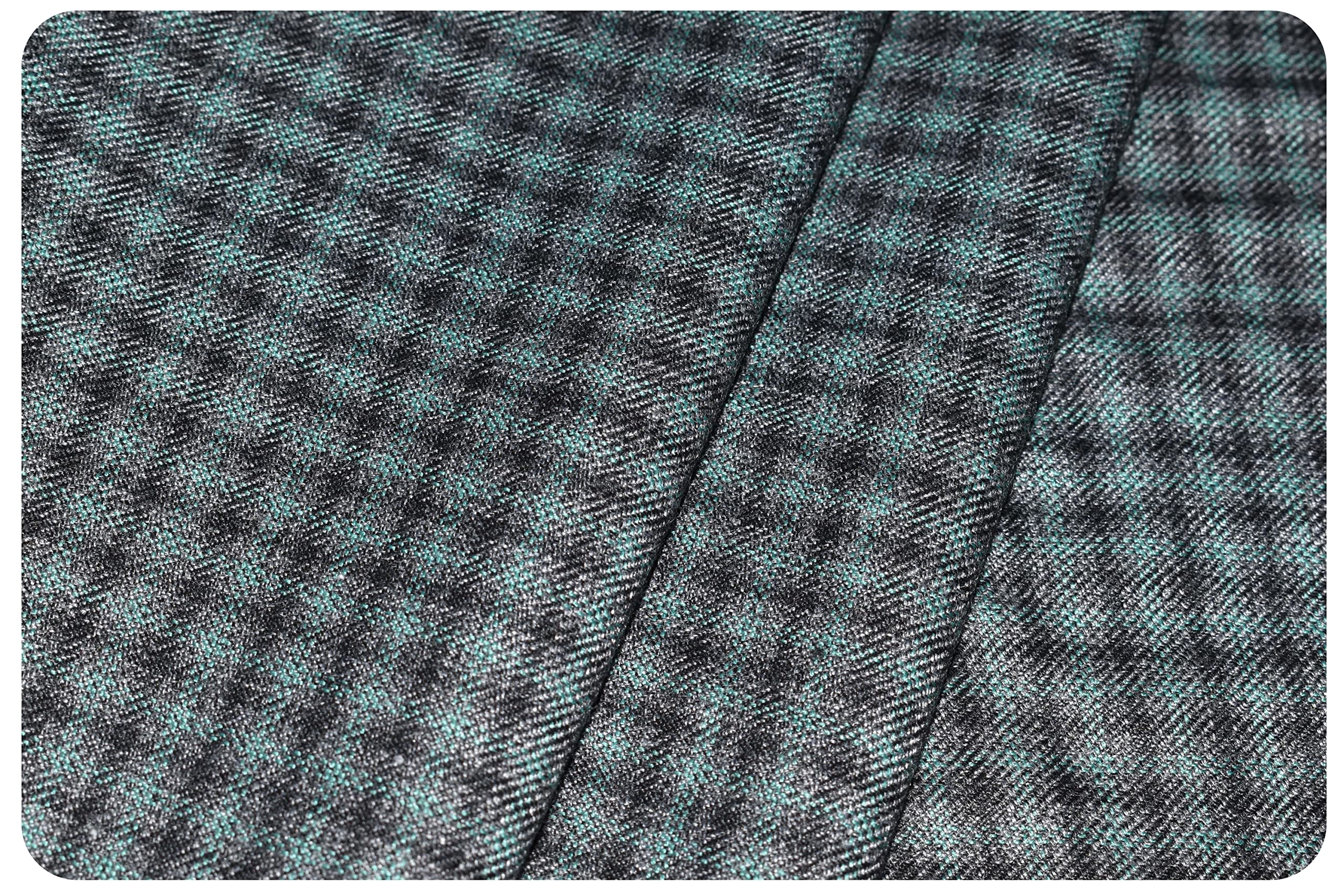 j jamsty Men's Premium Poly Viscose Small Checkered Unstitched Blazer or Jacket Fabric (Green)(2.10 Meter, Free Size)-picture-39