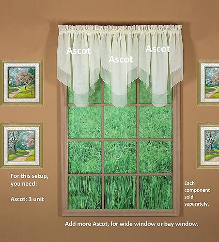Miniatura 4 de Today's Curtain Emelia Original Voile Ascot 25 pulgadas, crudo, 40 pulgadas de ancho x 25 pulgadas de largo