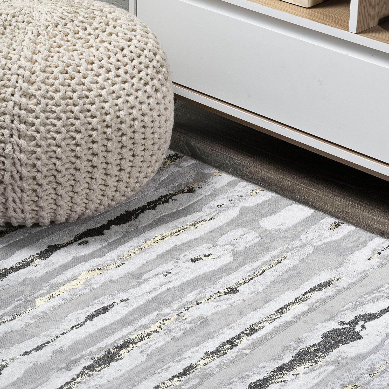 JONATHAN Y Batten Stripe Gray/Black Runner Rug 2X10 ft, Modern for Living Room, Bedroom, Kitchen, Office, Easy-Cleaning, High Traffic, Pet-Friendly, Non-Shedding SOR204B-210