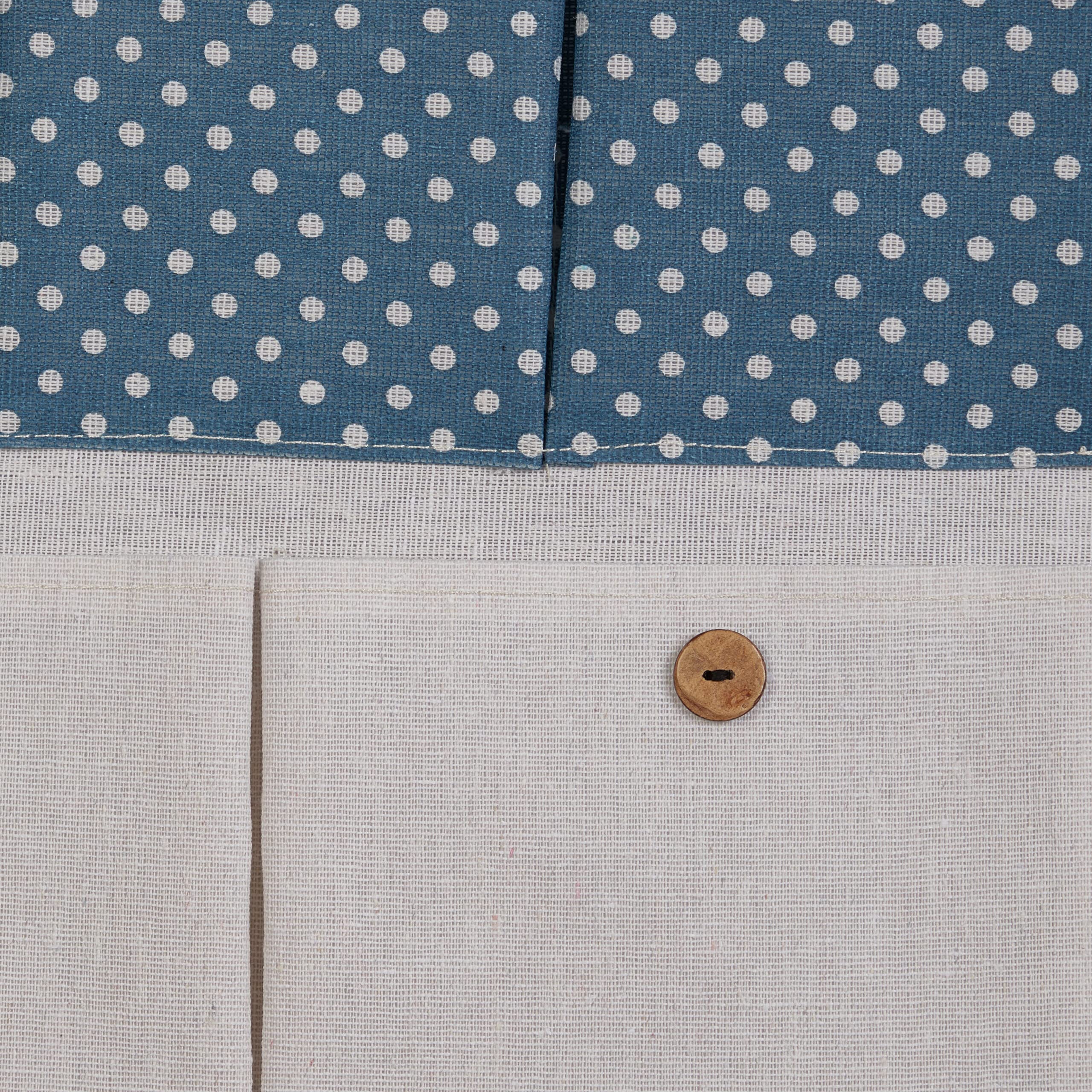 Relaxdays Organizer da Parete, 7 Tasche in Stoffa Portaoggetti, 2 Ganci Portachiavi, Ingresso, HxL: 60x39 cm, Crema Blu