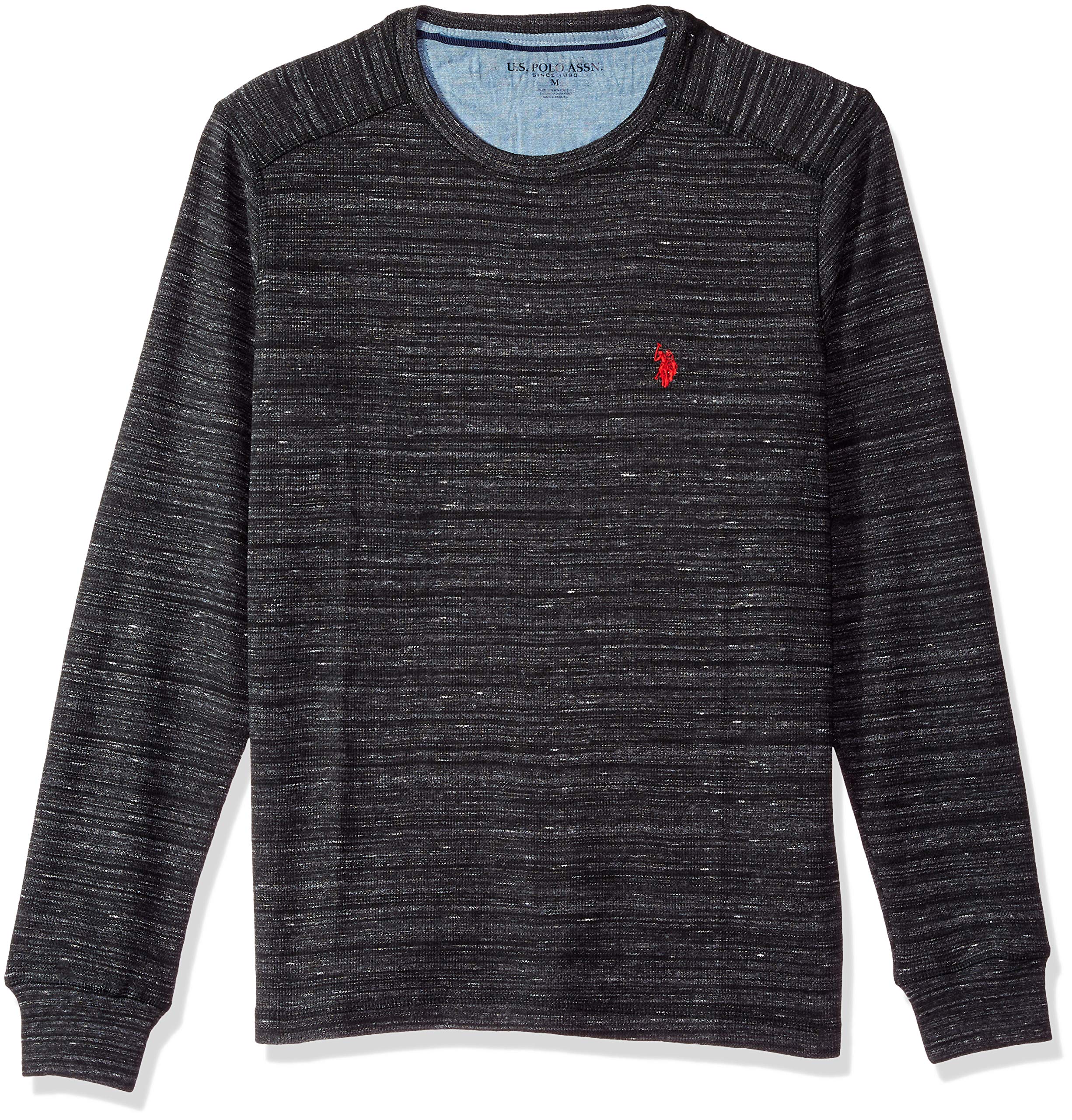 U.S. Polo Assn. メンズ Spece Dye クルーネック サーマルシャツ