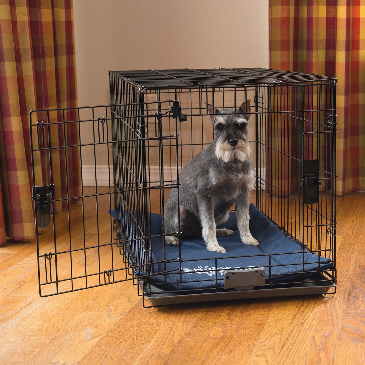 K&H Pet Products K-9 Ruff n' Tuff Crate Pad Medium Navy Blue (21" x 31") - 1260 Denier Rip-Stop Polyester for Pets That Need Extra Tough Fabric