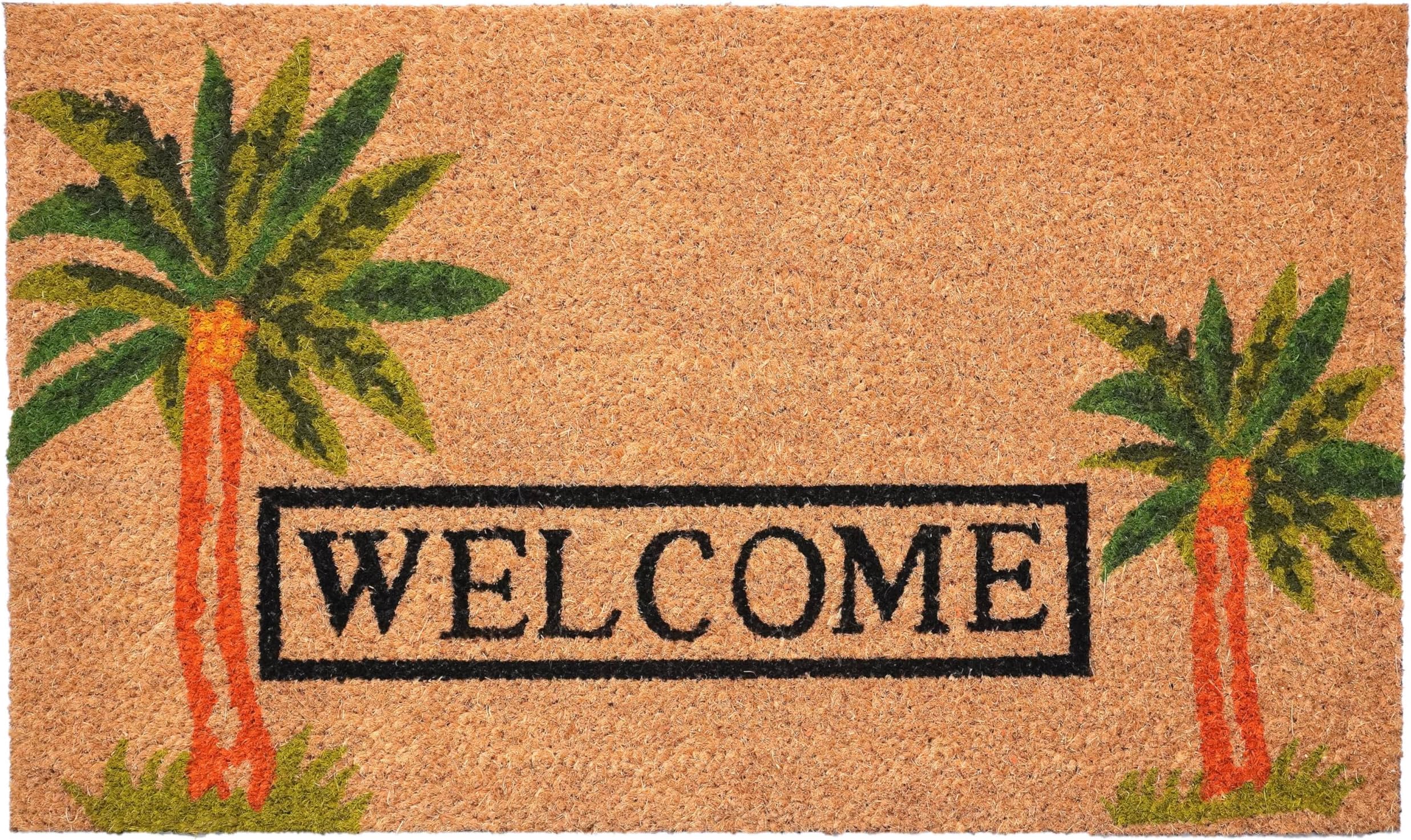 Calloway Mills 120521729 Palm Welcome 17"x29" Coir with Vinyl Backing Doormat
