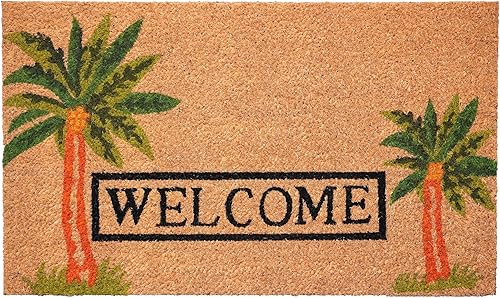 Calloway Mills 120521729 Palm Welcome 17"x29" Coir with Vinyl Backmat
