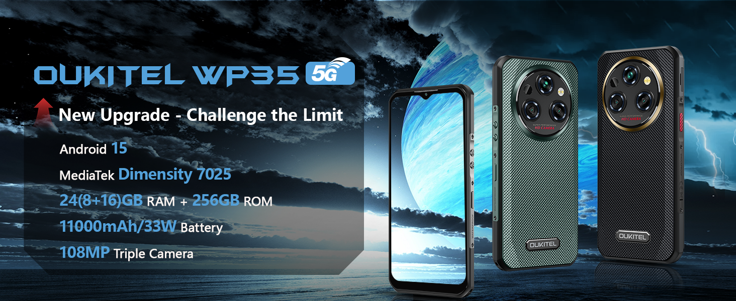 Amazon.com: OUKITEL WP35 5G Android 15 Smartphone resistente