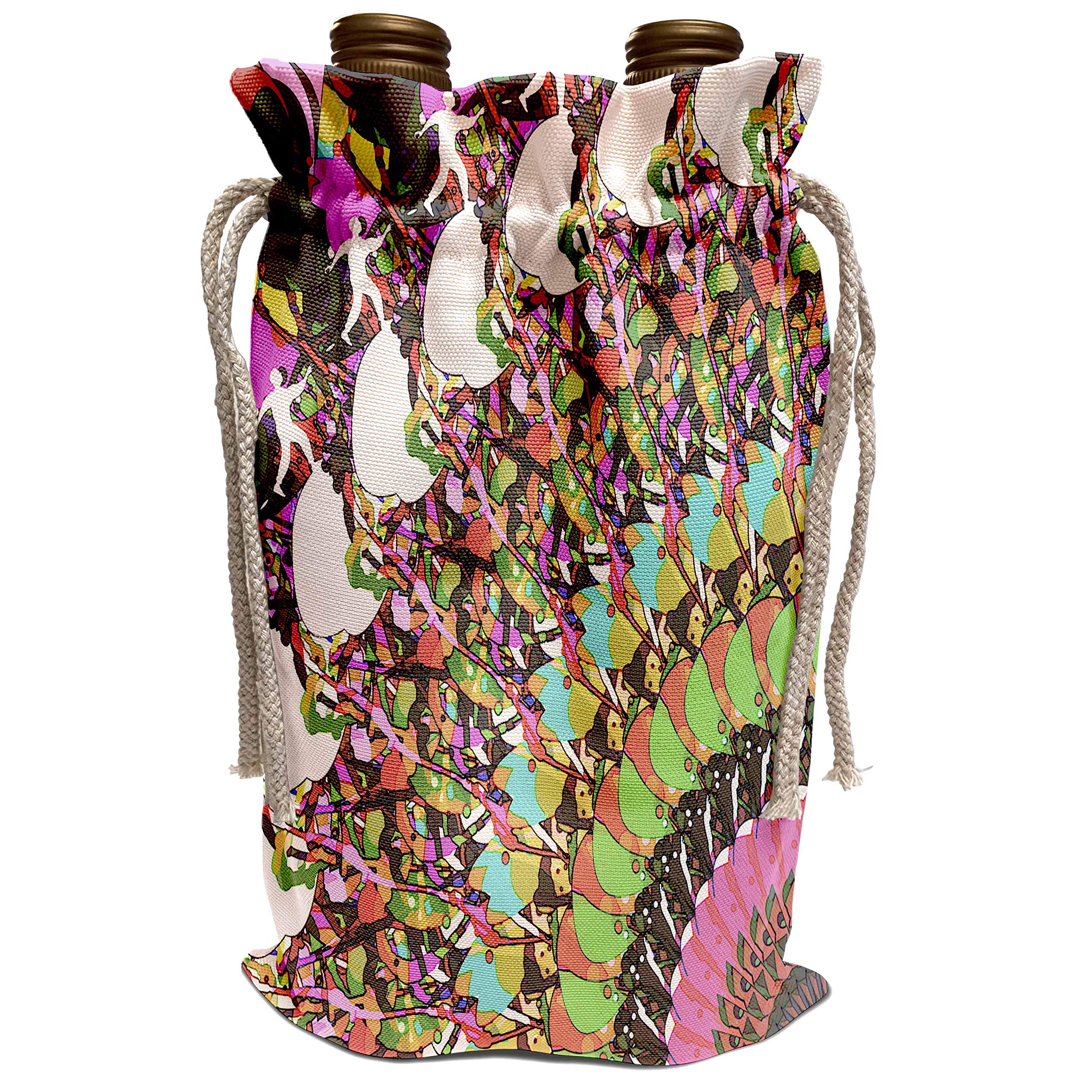 3dRose Perkins Designs Disc Golf - Abstract Disc Golf Putter - sports image features colorful frisbee disc golf puttter - Wine Bag (wbg_53331_1)