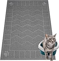 Motsamla Large Cat Litter Box Mat 35x23 Inch - Waterproof Litter Trapping Mat, Scatter Control, Easy Clean PVC Floor Protector