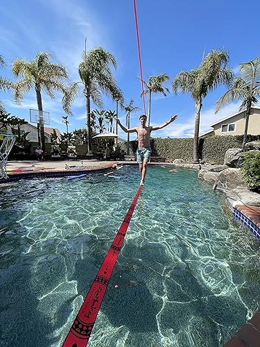 Miniatura 4 de ZenMonkey Slackline Kit con línea de entrenamiento superior, entrenador de brazos, protectores de árboles, bolsa de transporte de tela e