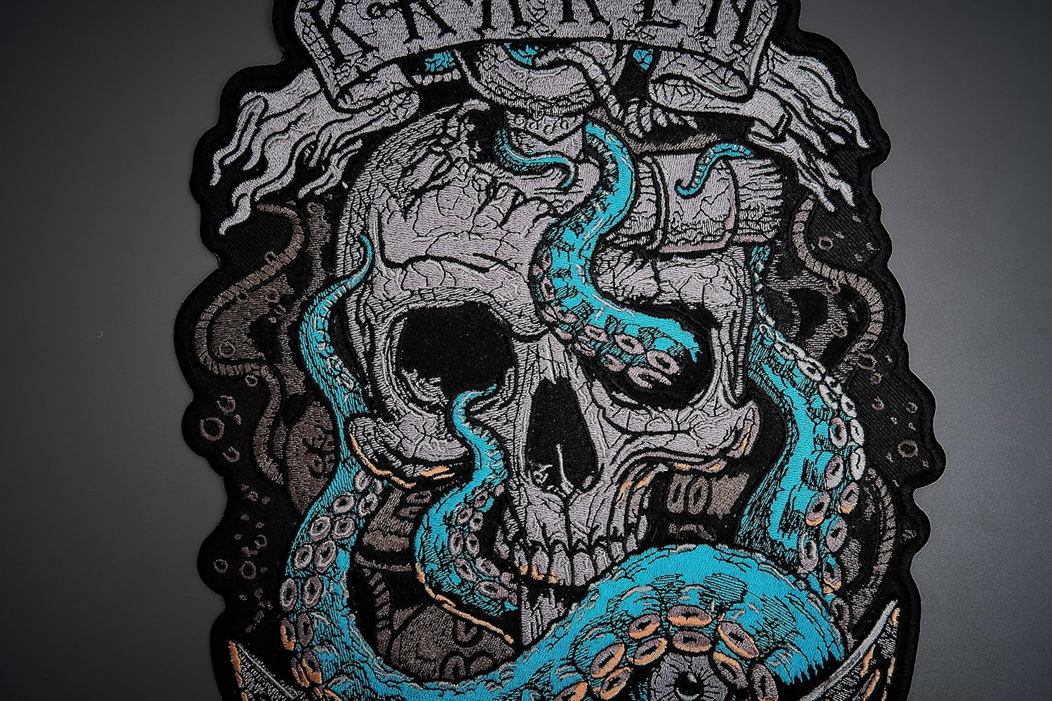 "MakeMyPatch Kraken Large Patches for Vest Embroidered Applique Patches Perfect for DIY Iron on or Sew on Motorcycle Patches, Ideal for Jackets, Clothing, and Bags"