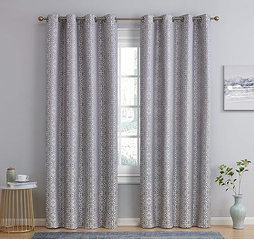 Miniatura 2 de Panel de cortina HLC.ME de estilo azulejo marroquí, 100% opaco, con aislamiento térmico, ahorra energía, con cancelación de ruido, aísla del calor,