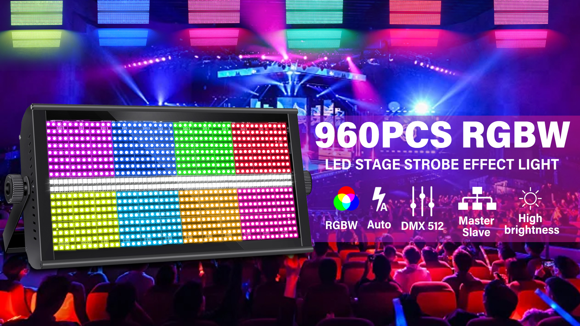 Amazon.com: ENDYSHOW LED Stage Strobe Light,960 LEDs RGBW DJ