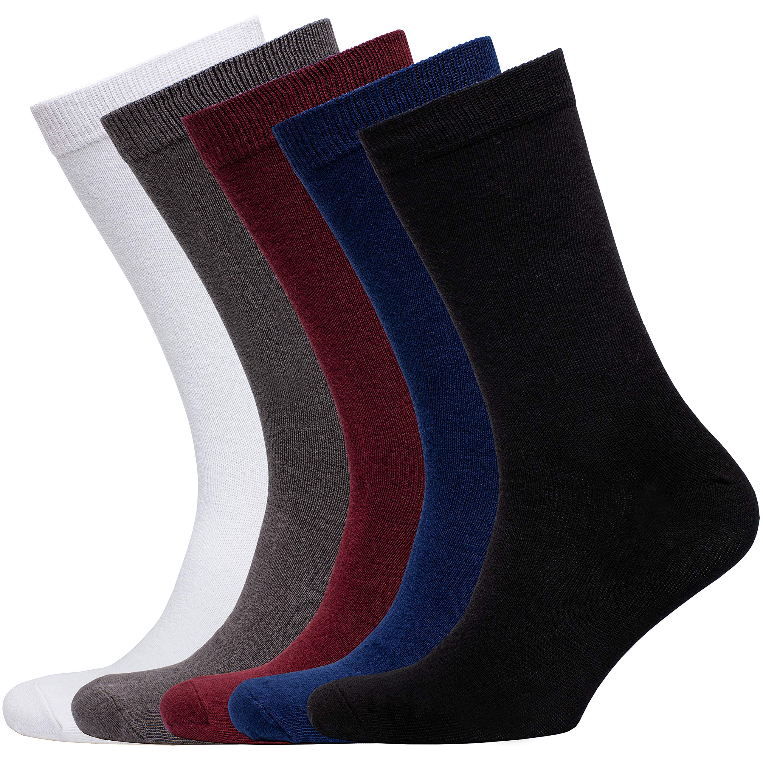 NUDUS Calcetines de algodón para hombre, caja de regalo de 5 pares, suaves, finos y transpirables