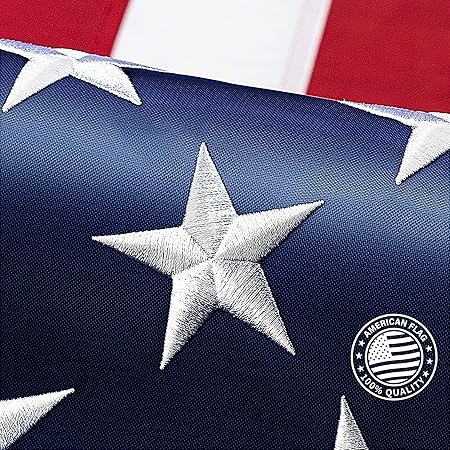 American Flag 10 x 15 ft, Made for High Wind, Heavy Duty US Flags for Outside, Durable Nylon USA Flag with Luxury Embroidered Stars Sewn Stripes Brass Grommets