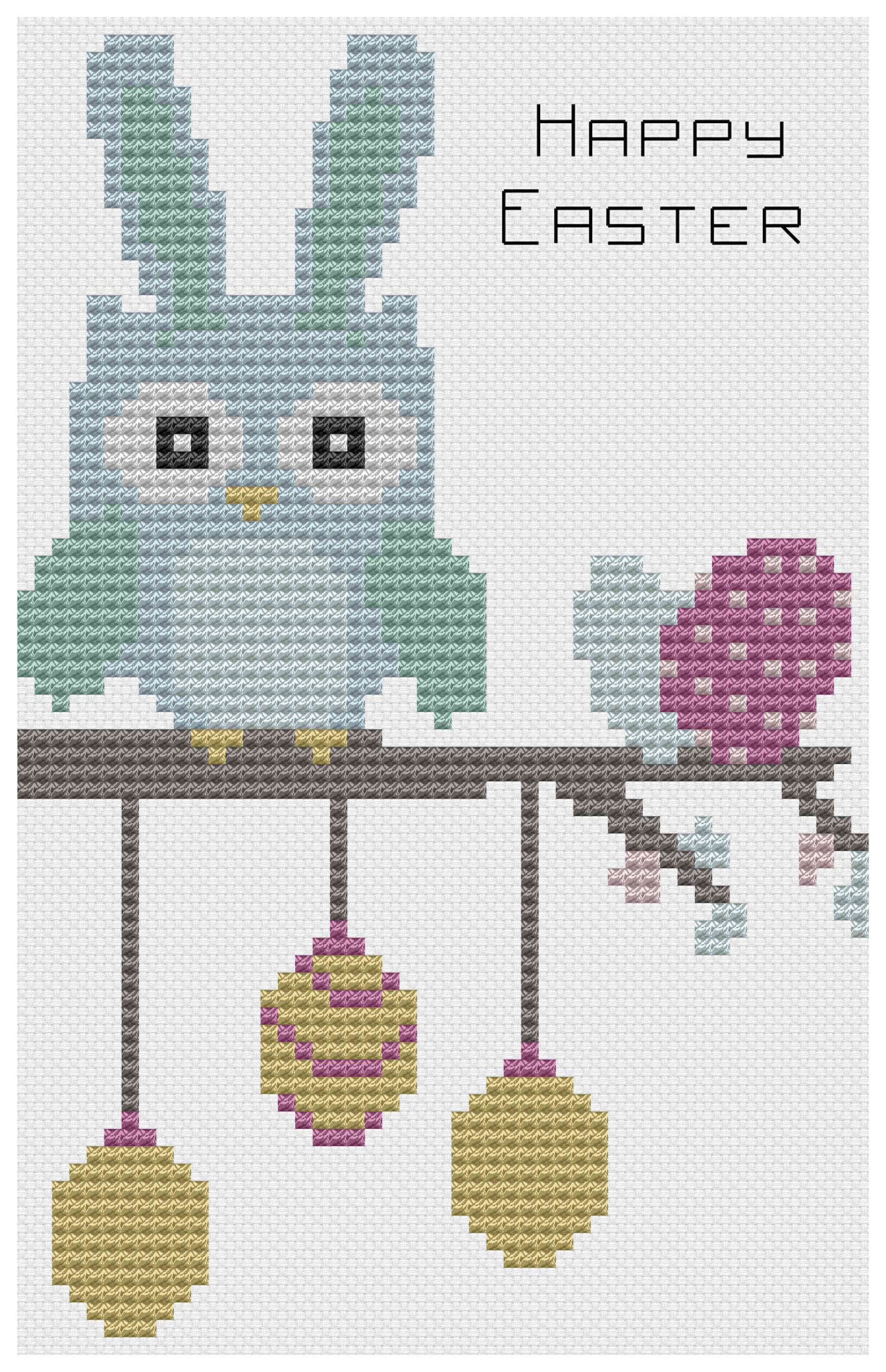 Florashell Needlecrafts Clear Easter Owl Card Cross Stitch Card Kit