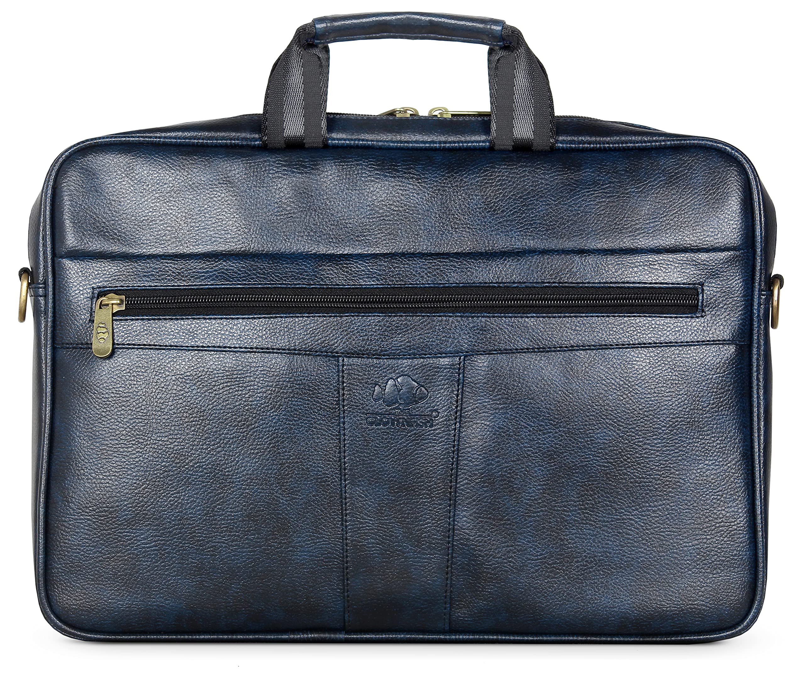 THE CLOWNFISH Unisex Icon Faux Leather 15.6 Inch Laptop Messenger Crossbody Bag Briefcase (Blue) (B08XZ3HJXY) Amazon Price History, Amazon Price Tracker