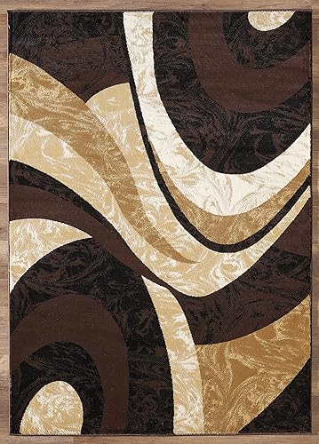 Miniatura 7 de YafaHomeFashion - Alfombras de área para sala de estar y dormitorio, diseño moderno y contemporáneo con remolinos, suave, lujosa, elegante y a la