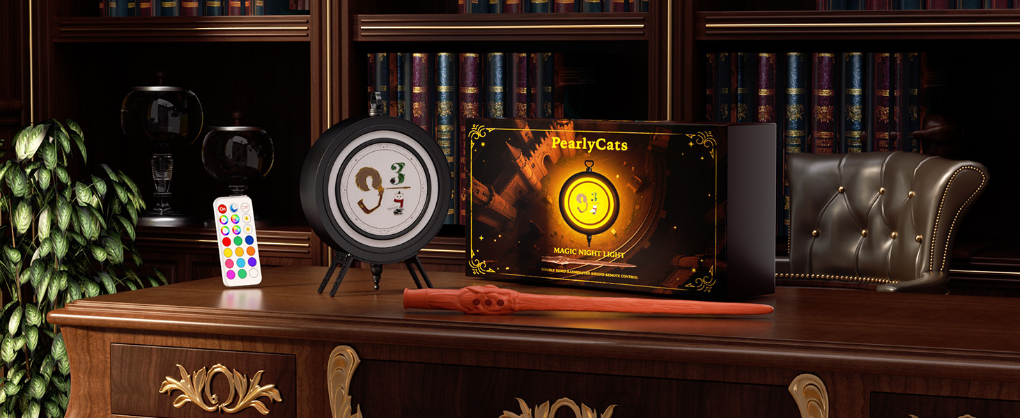PearlyCats Decorations LED Night Light: with Wand Remote, Double