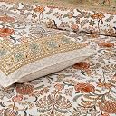 Urban Jaipur 100% Cotton Queen Size Bedsheet for Double Bed (90 x 108 Inches) | 210 TC Bed Sheet Double Bed Cotton | Floral Print (Orange Brown) gallery image