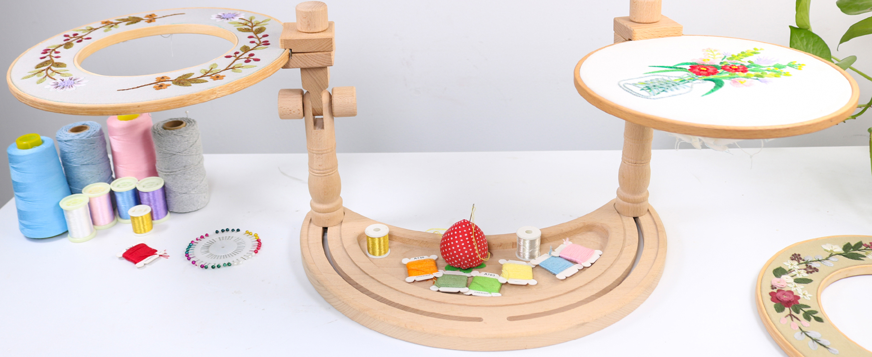 Cross Stitch Stand Aazon.co: Rotated Ebroidery Frae Stand, Wooden ...