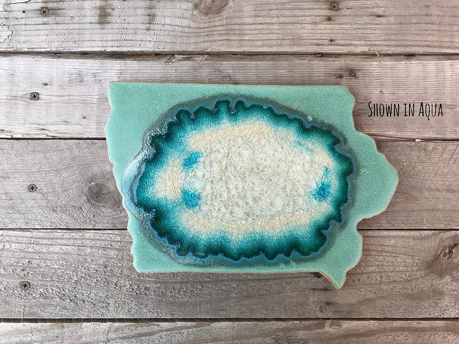 Iowa Geode Crackle Trivet, Custom Trivet, Personalized