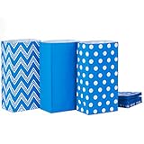 Hallmark Blaue Partygeschenke und verpackte Leckerli-Tüten, verschiedene Designs (30 Stück, je 10 Chevron, weiße Punkte, massiv) für Geburtstage, Babypartys, Schulessen, Chanukka, Pflegepakete, Mai