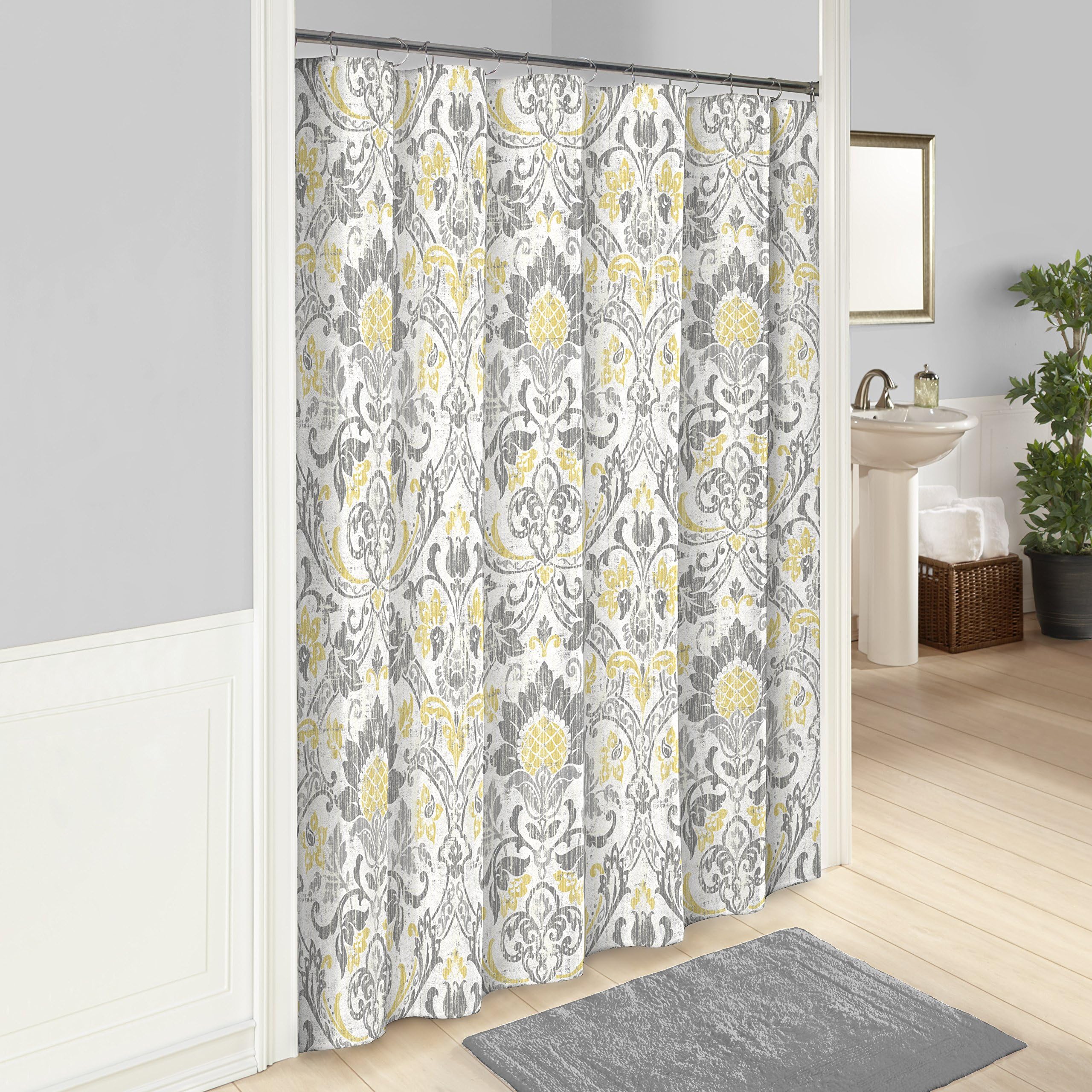 MARBLE HILL Shower Curtains for Bathroom - Rayna 72" x 72" Machine Washable Bath Curtains, Gray