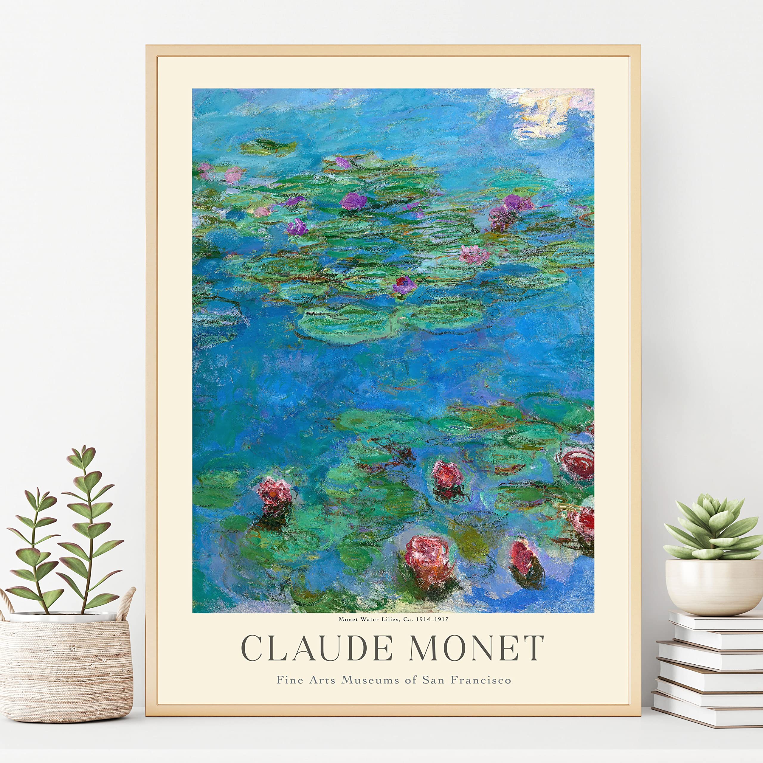 Claude Monet　Water Lilies ポスター ステンレスフレーム Amazon.com: Claude Monet Nympheas Water Lillies Impressionist Cool