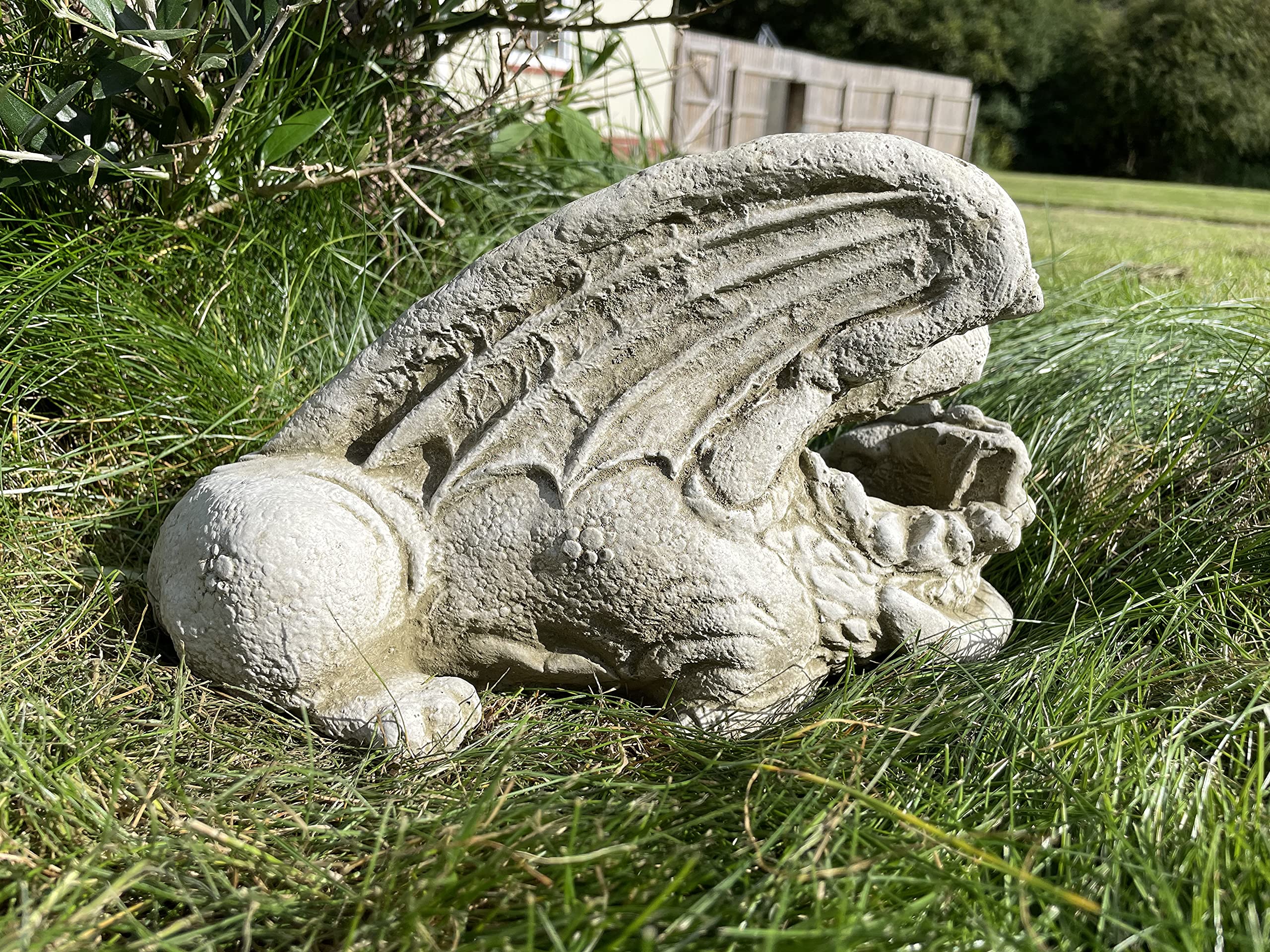 Statue de dragon ailé | Pierre mythique animal béton décoration de jardin extérieur