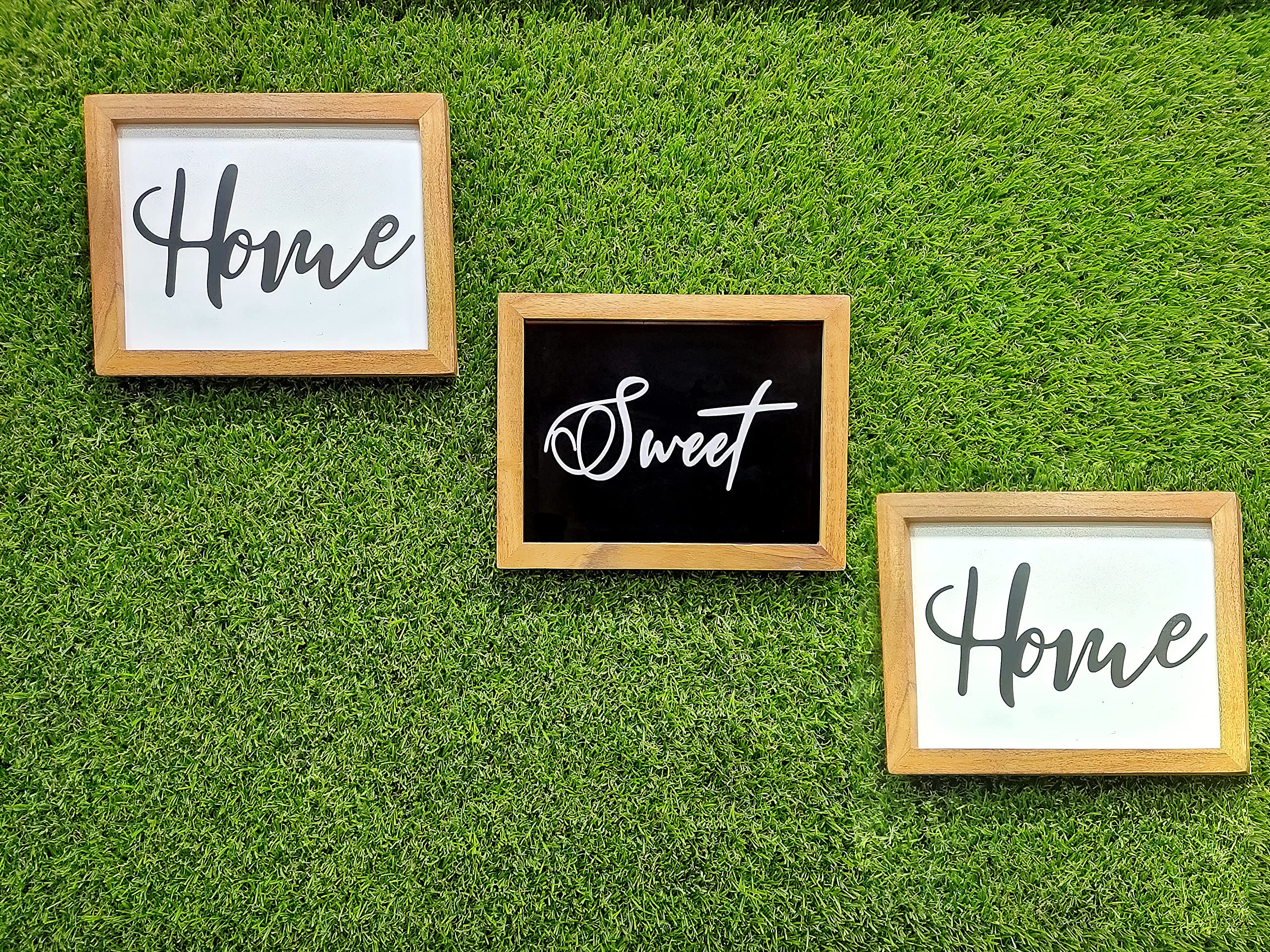 Glorieux Art Wall Hanging Decor Home Sweet Home Sign Quote Frame Printed Wooden Wall Hanging, Door Hangings for Home Decoration, Home Entrance Decor Items for Wall for living room, bedroom (set of 3)