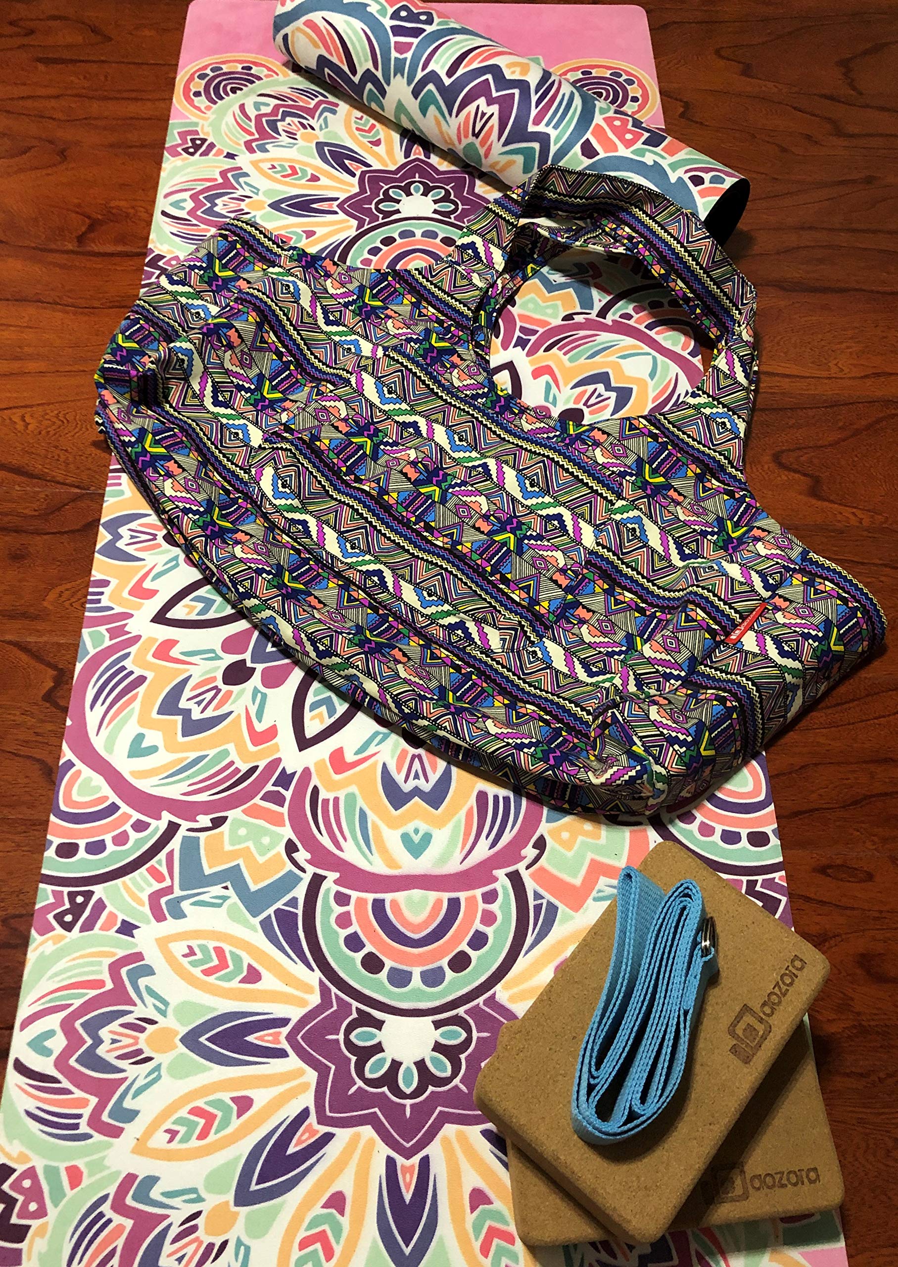 Aozora Yogamatten-Tasche, große Tragetasche für Yogamatte, Tragetasche, mit Taschen, passend für Matten mit multifunktionalen Aufbewahrungstaschen, leicht und langlebig