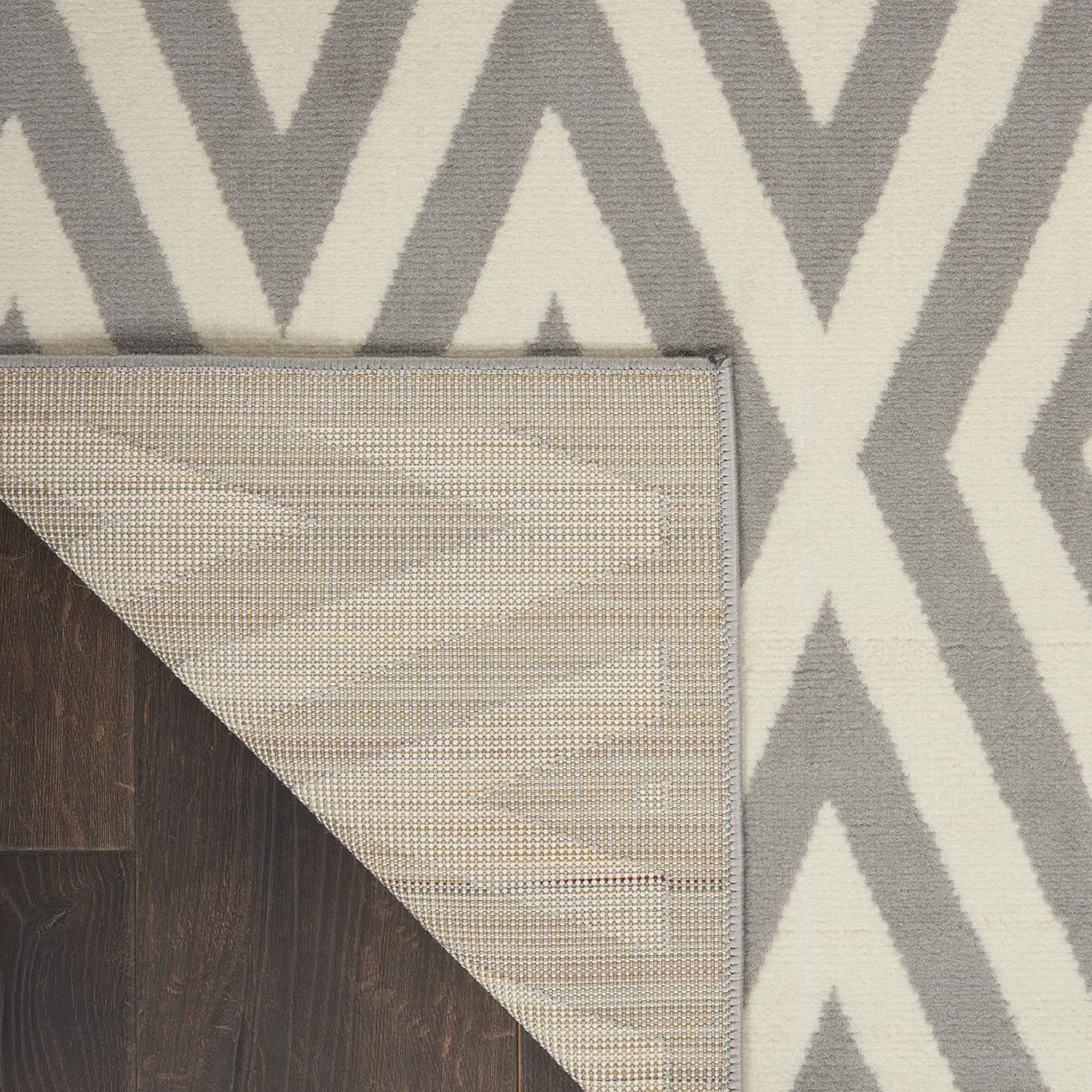 Nourison Home Grafix White/Grey 7'10" x 9'10" Area Rug - Easy Clean, Non Shedding, Bed Room, Living Room, Dining Room, Kitchen (8' x 10')