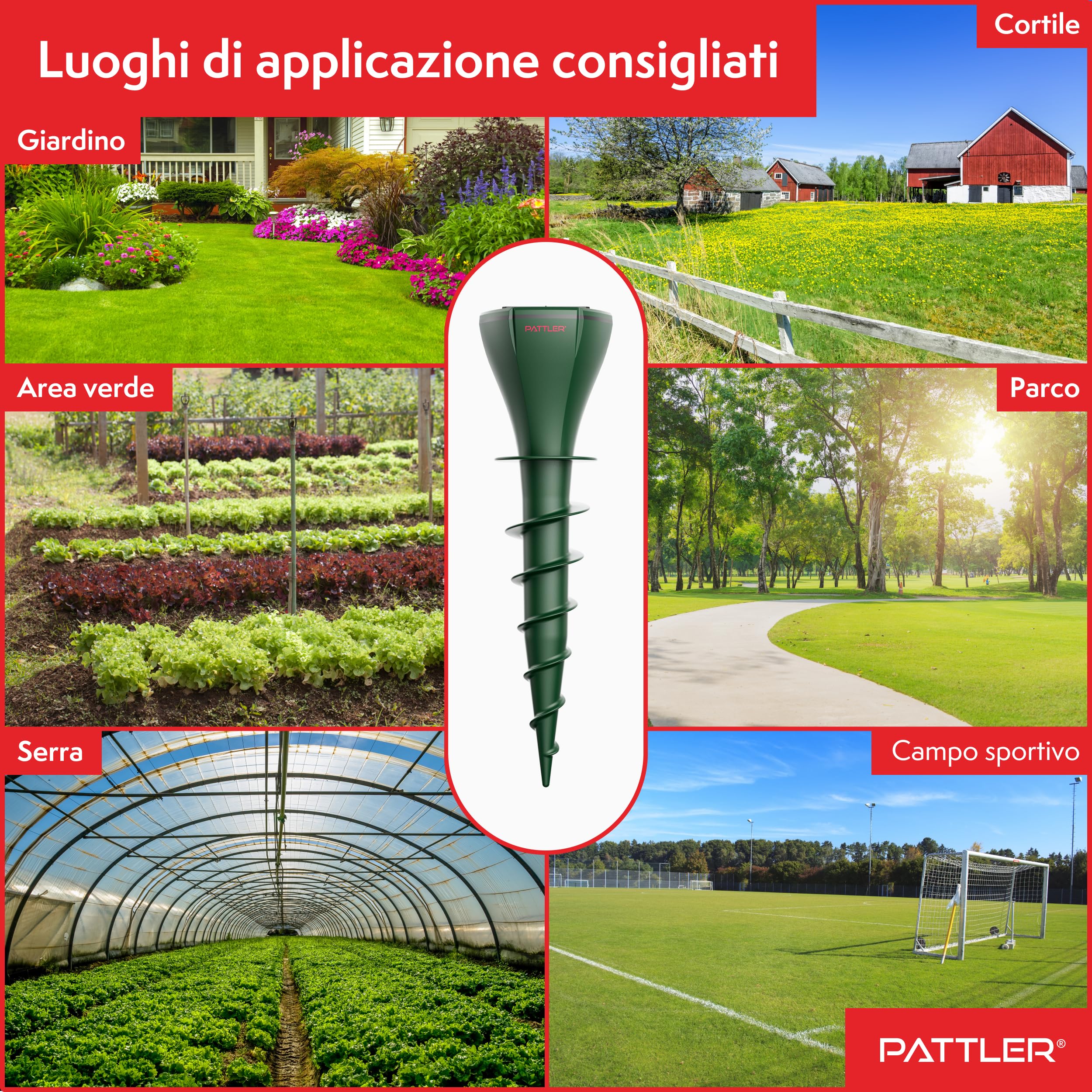 PATTLER Scaccia Talpe Solare a Ultrasuoni Impermeabile, Repellente Serpenti, Dissuasori per Talpe, Dissuasore per Topi, Repellente per Serpenti, Trappola Talpe, Repellente Lucertole | 2 Pezzi